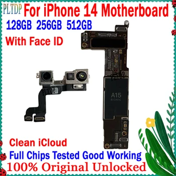 Brezplačna Dostava za Čisto Icloud Za IPhone 14 Motherboard Original Odklenjena Za IPhone 14 Logiko Odbor Z/Št Obraz ID Mainboard