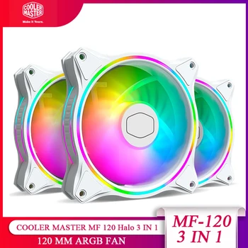 Cooler Master MF120 HALO 3 V 1 Naslovljive 5V/3PIN ARGB Ljubitelj Računalnika Primeru PWM Tiho ARGB Fan CPU Hladilnik Hladilni Ventilator 120 mm