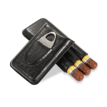 GALINER Prenosni Usnje Cigar Primeru Z Giljotino Rezalnik Cigar Potovanja Humidor 2/3 CT Zmogljivosti Mini Humidor Cigar Polje