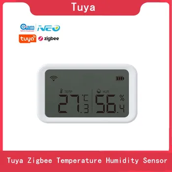 Tuya Zigbee Temperature, Vlažnosti, Senzor, Detektor Z LCD Clear Zaslona Tuya Aplikacijo Smart Home Križ Protokol Scene Povezava