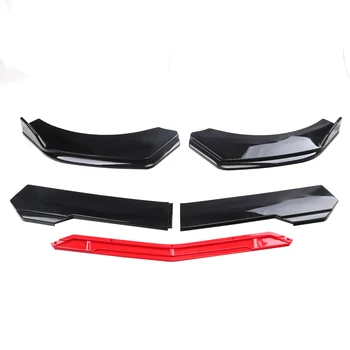 4 kos Gloss Črna Rdeča Sprednji Odbijač za Ustnice Splitter Spojler Telo Kompleti Za Acura TLX A-Spec z Strut Palico