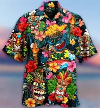 2022 Svoboden Dihanje 3d Tiskanja Trendy Kul Moda Havajske Srajce Beach Party Vrhovi Kratkimi Poletne Moške Srajce