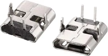 50PCS Micro USB Ženski Vtičnice Priključek 2-Pin DIP 90 Stopinj Zamenjava Napajalnika