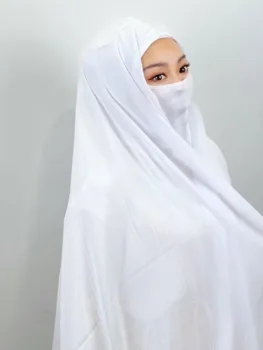 Muslimanska oblačila Hidžab Ramadana Prikriti Žensk Headscarf 2 Barvah Šal Arabski Islamski Glavo Ovijte Sari Muslimanskih Žensk Črno Bel Šal