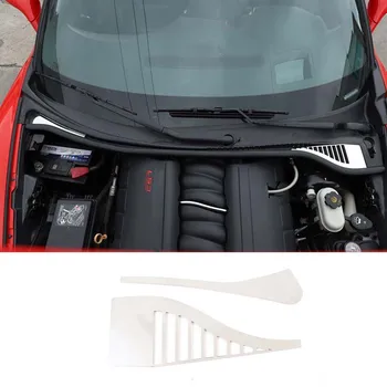 Za 2005-2013 Chevrolet Corvette C6 iz nerjavečega jekla, srebrne motor avtomobila prostor Vodnik kanal zaščitna neto Avto dodatki