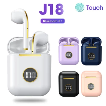 nadgradili J18 TWS Bluetooth Slušalke 5.1 Stereo Slušni Šport šumov brezžične slušalke s polnjenjem primeru mikrofon