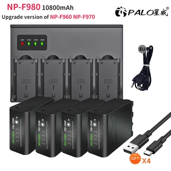 PALO 10800mAh NP-F960 NP-F970 Nadgrajeno Baterija NP-F980 za Sony HVR-HD1000 HVR-HD1000E HVR-V1J Batteria s Hitro Polnilnik USB