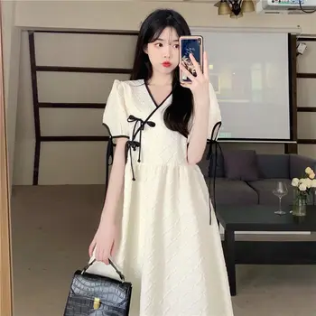 2023 novi kitajski slog izboljšano qipao obleko žensk poletje novo visoko pasu A-line krilo dolgo obleko ženske ljubek dnevno obleko
