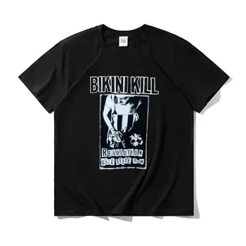 BIKINI KILL Punk Rock Riot Grrrl Feministične Grafika Print majica s kratkimi rokavi Moški Ženske Modne Črne Majice Kratek Rokav Čistega Bombaža Vrhovi Tee