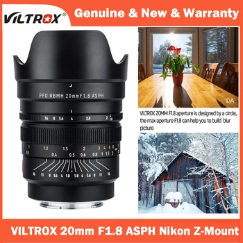 VILTROX 20 mm, F1.8 ASPH Celotno sliko Ročno širokokotni Prime Določen Poudarek Objektiv za Nikon Z Mount Kamera Z6 Z7