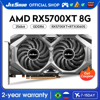 JIESHUO RX 5700XT 8G Gaming Grafične Kartice AMD 2560 Podpira Namizni Računalnik Video Urad Itd Boljši Od RTX3060 Gaming GPU