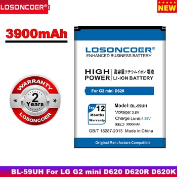 LOSONCOER 3900mAh BL-59UH Baterija za LG G2 mini D620 D620R D620K L65 D285 D618 D315 F70 D410 + številko za Sledenje