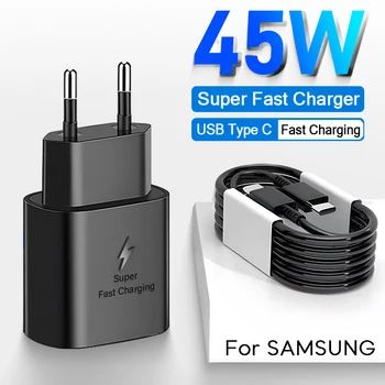 45W USB C Super Hiter Polnilec Za Samsung Galaxy S22 S23 S20 S21 Ultra Opomba 20 USB Tip C Kabel Hitro Polnjenje Telefona Dodatki