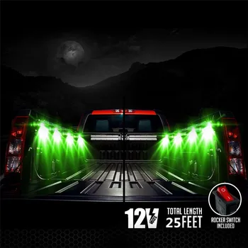 LED RGB Tovornjak Posteljo Zadnje Luči Komplet-Zvok, Vklopi Brezžično Daljinsko Multi-barvni Delo Sij Neonskih Rock Razsvetljavo (8 Stroki)