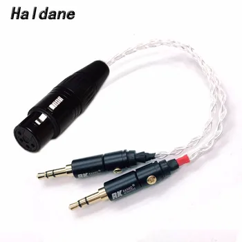 Brezplačna Dostava Haldane 10 cm Silver plated 2x 3.5 mm Moški na 4-pin XLR Ženski Uravnoteženo Audio Kabel za PHA-3 Pono Igralec