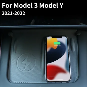 Za Tesla Model 3 Model Y 2021 2022 Avto Oprema in Avtomobilski Telefon Brezžično Polnjenje Pad TPE Pad Model Y Anti-skid Pad Dodatki