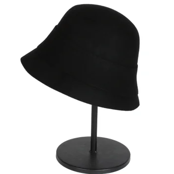 Visoka Kakovost modnih Ženske, 100% volna klobučevine klobuk Lady Letnik široko roba Vedro klobuki na Debelo