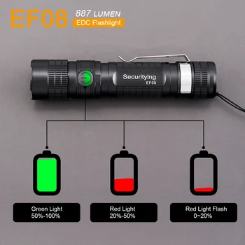 SST20 Zoomable Baklo Visoko Svetlo 887LM EF08 EOS LED Svetilka Z Indikator Napajanja Zunanja Razsvetljava za Kampiranje / Noč Hodil