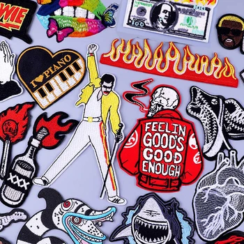 Freddie Mercury Značko Rock Band Vezenega Obliži Na Oblačilih Punk Lobanje Oblačila Hipi Železa Na Obliži Za Oblačila Značke