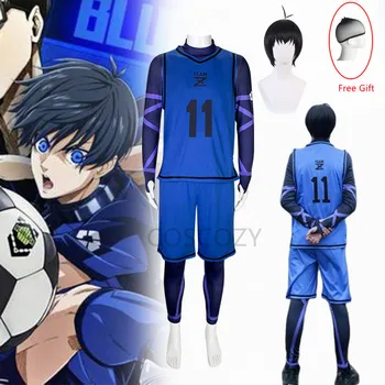 Anime Modra Zaklepanje Cosplay Kostum Lasuljo Jersey Isagi Yoichi Chigiri Bachira Rensuke Sportwear Nogomet Nogomet Ekipa Enotna Jumpsuits