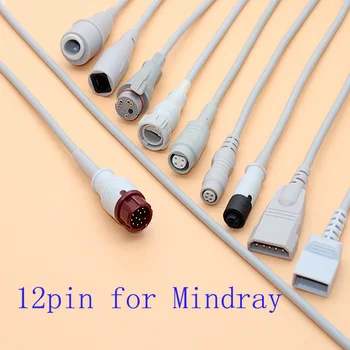 Združljiv 12pin Mindray Argon/Medex/HP/Edward/BD/Abbott/PVB/Utah IBP tipalo adapter za prtljažnik kabla za pretvornik tlaka.