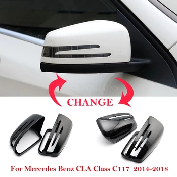 Pogled od zadaj Strani Avto Ogledala Pokrov za Mercedes Benz CLA Razred C117 2014 2015 2016 2017 2018 avto RearView Mirror Primeru Kritje Za Cla