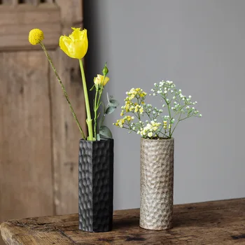 Japonski Grobe Keramična Vaza Za Suho Cvetlični Aranžma Retro Namizni Keramični Zen Vaza Okraski Cvet Vazo Val Vaza