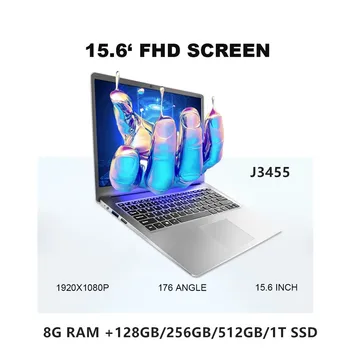 Za 15,6 palčni Prenosnik Z 8G RAM 1TB 512G 256G 128G SSD Gaming Prenosniki Ultrabook intel j3455 Quad Core Prenosni Računalnik FHD Netbook