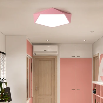 Sodobna Pisane Poligon Arylic LED Stropne Luči Za Posteljo, Soba i-ti Daljinski upravljalnik Lamparas De Techo