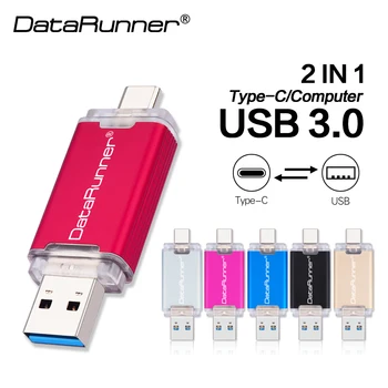 DataRunner 128GB VRSTE C, USB 3.0, Pogon usb OTG Pero Disk 512GB 256GB 64GB 16GB 32GB Pendrive USB ključ za Tip-C Mobile/PC