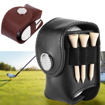Visi Pasu Golf Tees Pribor Komplet Majhnih Fanny Paket Usnje Golf Sleeve Multi-funkcijo Golf Vrečko Dvojno Žogo Vrečko za Shranjevanje