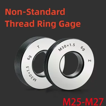 1SET(1*POJDITE+1*NOGO M25-M27Non-Standard Metrični Fini Zob Nit Ring Gauge Natančnost 6 g Orodje za Ukrep M25M2 M27 X1.5 0.5 0.75 3 2 1