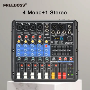 FREEBOSS 6 Kanalni Audio Zvočni Mešalnik 99 DSP Učinek Bluetooth 7 Band EQ Izklop Strokovno Mešalna USB Snemanje Predvajanje SMR6A