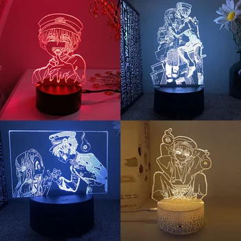 Wc zavezuje hanako kun tbhk 3d led lučka za spalnico manga nočne luči anime figuric Dekoracijo Otrok Darilo