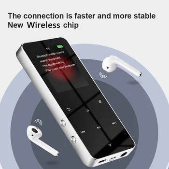 Novi 2,0-Palčni Kovinski Dotik MP3 MP4 Predvajalnik Glasbe Bluetooth 5.0 Podpira Kartice Z FM Budilka Pedometer E-Knjige Vgrajen Zvočnik