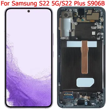 Originalni Samsung Galaxy S22 Plus Zaslon LCD Zaslon na Dotik Z Okvirjem Za Samsung S22 S22+ S901B S906B/DS S906U LCD-Zaslon