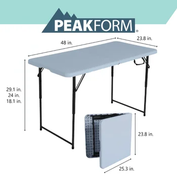 Peakform 4-Noge Nastavljiva Centerfold Tabela prenosni mize zložljive mize na prostem miza zložljiva kamp miza