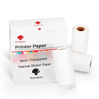 Phomemo Semi-Prozorne Nalepke Termični Papir, Samolepilne za Phomemo-M02/M02S Mini Bluetooth Žep Tiskalnik，50mm x 2,5 m