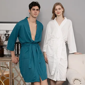 Vaflji Nekaj Robe Pižamo Savna kopalni plašč Minimalističen Obleke Žensk Tanke Jutranje Hotel Haljo Vroče Prodaje
