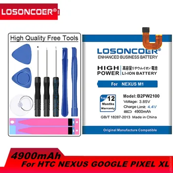 LOSONCOER 4900mAh B2PW2100 Baterija Za Google Pixel XL / Nexus M1 Baterija+Številko za Sledenje
