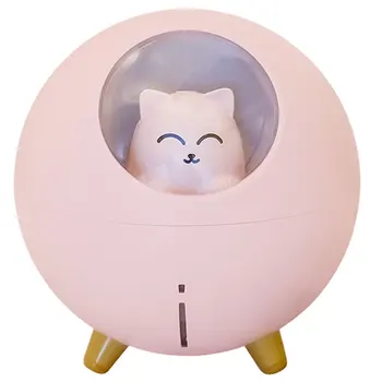 Zraka Vlažilnik Lep Jjeza Planet Mačka Ultrazvočno Kul Megle Air Aroma Olja Difuzor Romantično Barvni LED Lučka USB Humidificador