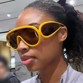 2023 Nov Modni Enem Kosu Velik Okvir Očala Prevelik Ovalne sončna Očala Ženske Moški Letnik Trendy Hip Hop Sonce Očala UV400