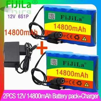 100% prvotne 12V baterijo 14.8 Ah 18650 Polnilna Litij-Ionske baterije zmogljivost DC 12,6 V 14800mAh CCTV Kamera Zaslon