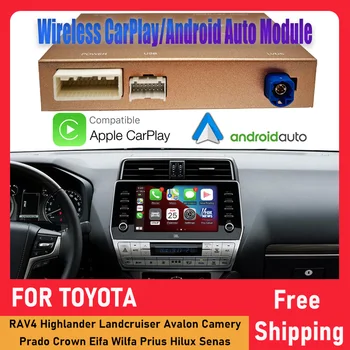 Brezžični Apple Carpla Android BOX Za Toyota RAV4 Highlander Landcruiser Avalon Camery Prado Krono Eifa Wilfa Prius Hilux Senas