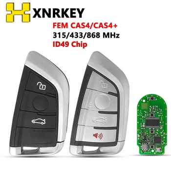 XNRKEY Smart Remote Tipka za Vstop brez ključa fob za BMW F FEM CAS4 5 7 Serija X5 X6 2014+ 315 /433 /868MHZ ID49 Čip