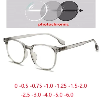 Pregledna Sivo TR90 Računalnik Optičnih Očal Okvir Anti Modri Žarki Ovalne Kratek pogled Očala na Recept 0 -0.5 -0.75, Da -6