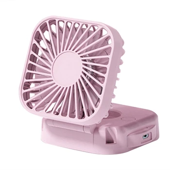 Ročni Prenosni Ventilator Z Ogledalom, 3 Hitrosti USB Polnilna Mini Fan Desk Ventilator Za Dekleta, Ženske, ki Potujejo na Prostem