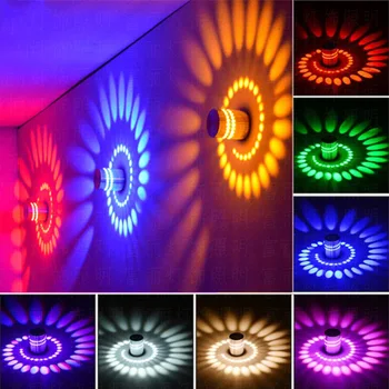 LED Spirala Luknjo Stenske Luči, Več Barv Led fancy spalnica svetilke Dvorani KTV Bar Doma Dekoracijo Umetnosti Stenske Svetilke Kopalnica Dekor