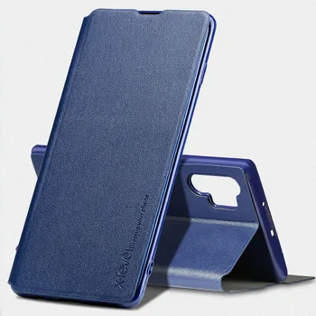 X-Ravni Usnja Flip Primerih Za Samsung Galaxy Note 20 Ultra S22 S23 S20 S21 Plus Ultra Tanek Poslovne Knjige Zadnji Pokrovček