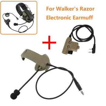 External Mic Komplet za Walker je Britev Elektronski Naušniki Taktično Slušalke za Zmanjšanje Hrupa, Airsoft, Streljanje, Lov Slušalke Adapte